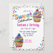 Sweet Celebration Colorful Cupcake Birthday Kaart (Voorkant)