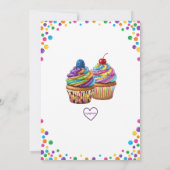Sweet Celebration Colorful Cupcake Birthday Kaart (Achterkant)