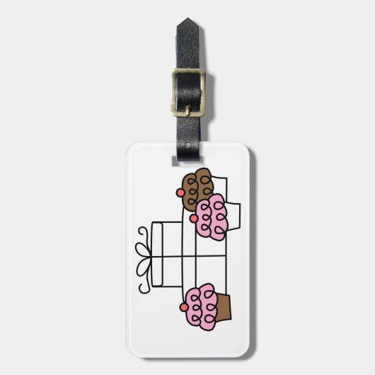 Sweet Celebration Cupcake en geschenkdoos Bagagelabel (Voorkant verticaal)