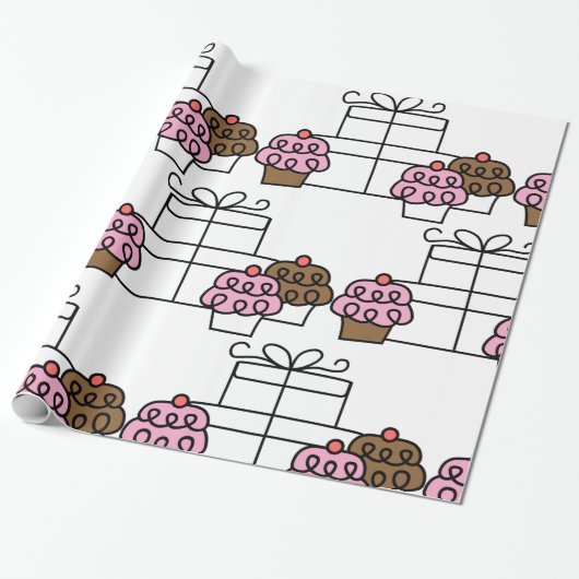Sweet Celebration Cupcake en geschenkdoos Cadeaupapier (Uitgerold)