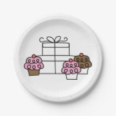 Sweet Celebration Cupcake en geschenkdoos Papieren Bordje (Voorkant)