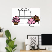 Sweet Celebration Cupcake en geschenkdoos Poster (Thuiskantoor)