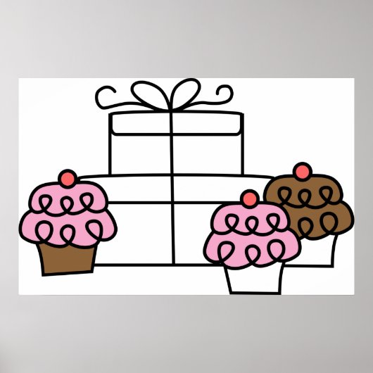 Sweet Celebration Cupcake en geschenkdoos Poster (Voorkant)