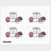 Sweet Celebration Cupcake en geschenkdoos Rechthoekige Sticker (Vel)