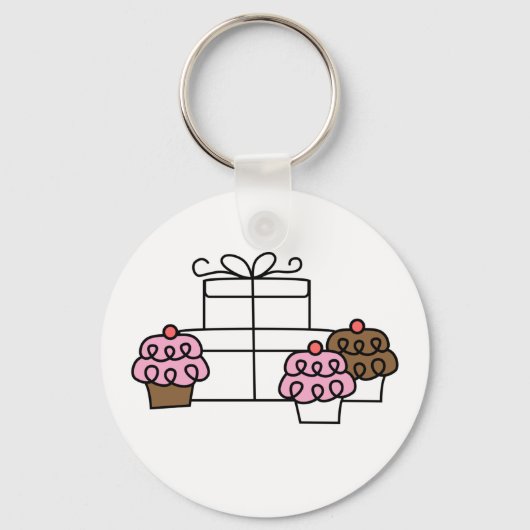 Sweet Celebration Cupcake en geschenkdoos Sleutelhanger (Voorkant)