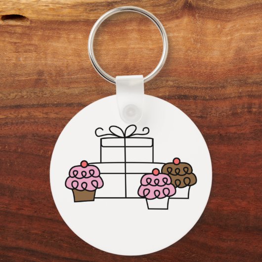 Sweet Celebration Cupcake en geschenkdoos Sleutelhanger (Voorkant)