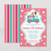 Sweet Celebration Ice Cream Truck Birthday Party Kaart (Voorkant / Achterkant)