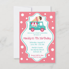 Sweet Celebration Ice Cream Truck Birthday Party Kaart