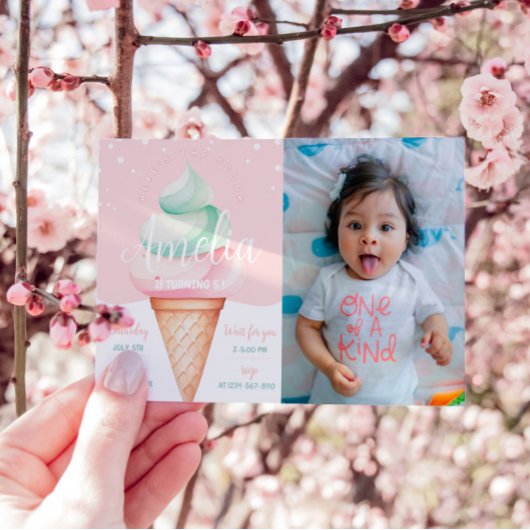 Sweet Celebration Ice Cream Verjaardag Foto Kaart