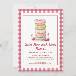 Sweet Celebration Invite – Colorful Donuts Party  Kaart