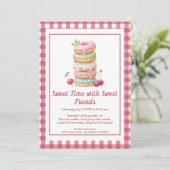 Sweet Celebration Invite – Colorful Donuts Party Kaart (Staand voorkant)