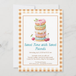 Sweet Celebration Invite – Colorful Donuts Party  Kaart