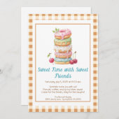 Sweet Celebration Invite – Colorful Donuts Party Kaart (Voorkant / Achterkant)
