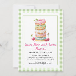 Sweet Celebration Invite – Colorful Donuts Party  Kaart