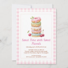 Sweet Celebration Invite – Colorful Donuts Party  Kaart