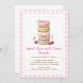 Sweet Celebration Invite – Colorful Donuts Party  Kaart (Voorkant / Achterkant)