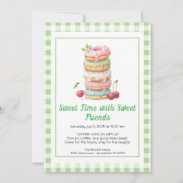 Sweet Celebration Invite – Colorful Donuts Party  Kaart
