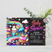 Sweet Celebration Lollipop Baby shower Kaart (Staand voorkant)