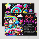 Sweet Celebration Lollipop Baby shower Kaart (Voorkant / Achterkant)