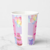 Sweet Celebration: Paarse en roze verjaardag Papieren Bekers (Links)