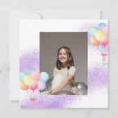 Sweet Celebration: Paarse Roze Verjaardagsuitnodig Kaart (Achterkant)