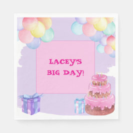 Sweet Celebration: Paarse Verjaardagspapier servet