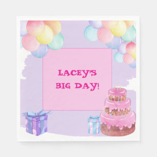 Sweet Celebration: Paarse Verjaardagspapier servet