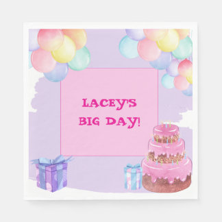 Sweet Celebration: Paarse Verjaardagspapier servet