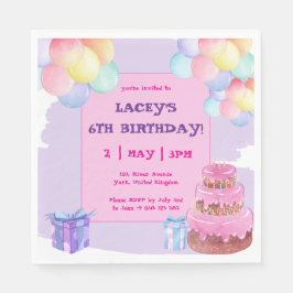 Sweet Celebration: Paarse Verjaardagspapier servet