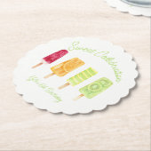 Sweet Celebration Popsicle Verjaardag Kartonnen Onderzetters (Gekanteld)