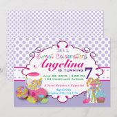 Sweet Celebration Snoep Invitation Kaart (Voorkant / Achterkant)