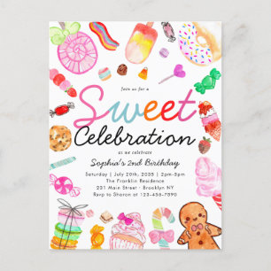 Sweet Celebration Snoep Kinder Candyland Verjaarda Briefkaart