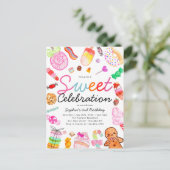 Sweet Celebration Snoep Kinder Candyland Verjaarda Briefkaart (Staand voorkant)