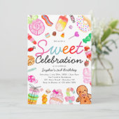 Sweet Celebration Snoep Kinder Candyland Verjaarda Kaart (Staand voorkant)