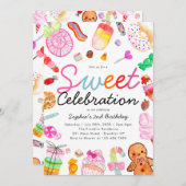 Sweet Celebration Snoep Kinder Candyland Verjaarda Kaart (Voorkant / Achterkant)