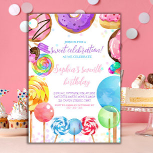 Sweet Celebration Snoep Lollypops Kleurrijk Meisje Kaart