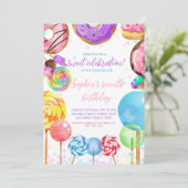 Sweet Celebration Snoep Lollypops Kleurrijk Meisje Kaart (Staand voorkant)