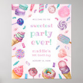 Sweet Celebration Snoep Verjaardag Welkomstbord Poster (Voorkant)