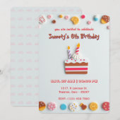 Sweet Celebration Verjaardag Uitnodiging (Voorkant / Achterkant)