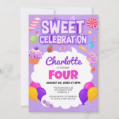 Sweet Celebration: Verjaardagsfeest in Candyland Kaart (Voorkant)