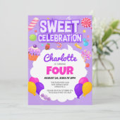 Sweet Celebration: Verjaardagsfeest in Candyland Kaart (Staand voorkant)