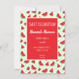 Sweet Celebration Watermeloen Patroon Lichtgroen Kaart