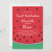 Sweet Celebration Watermelon Birthday Invitation Kaart (Voorkant)