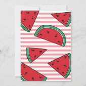 Sweet Celebration Watermelon Birthday Invitation Kaart (Achterkant)