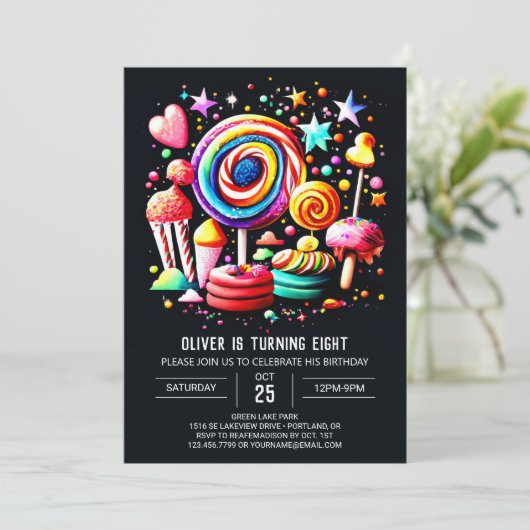 Sweet Celebration Wonderland Verjaardag Kaart (Staand voorkant)