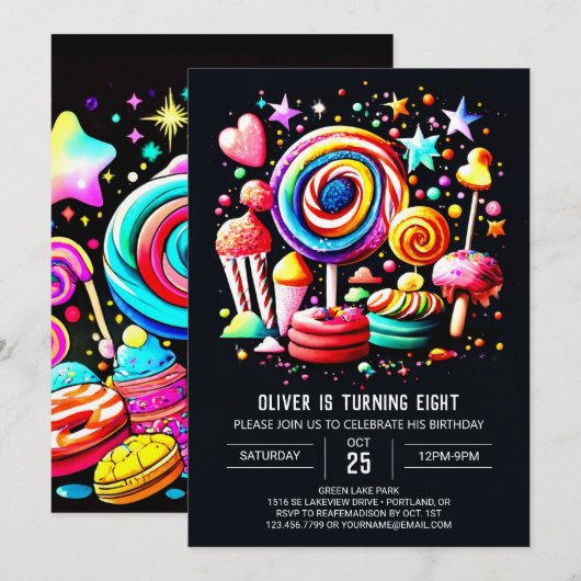 Sweet Celebration Wonderland Verjaardag Kaart (Voorkant / Achterkant)