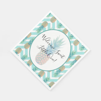 Sweet Celebrations Pineapple Chevron Baby shower Servet