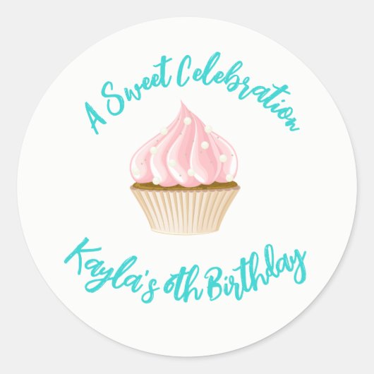 Sweet Celebrcake Ronde Sticker (Voorkant)