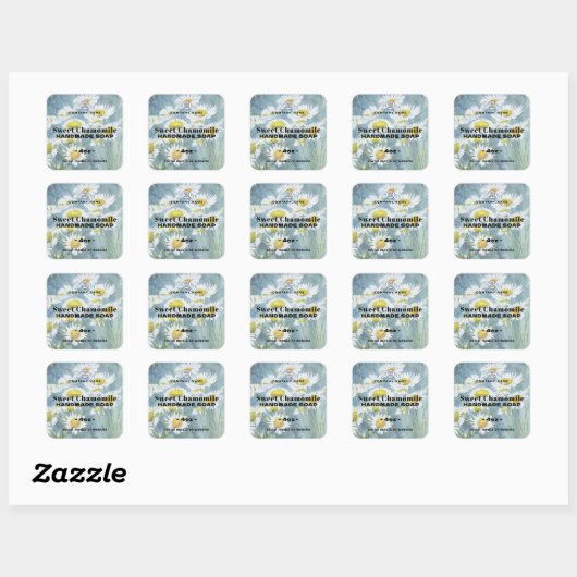 Sweet Chamomile Soap Square Sticker (Vel)