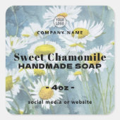 Sweet Chamomile Soap Square Sticker (Voorkant)